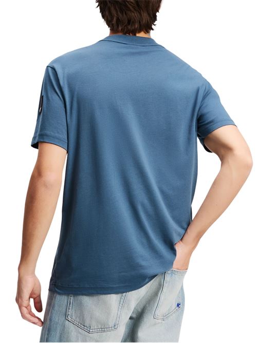 T-shirt blu petrolio in cotone Karl Lagerfeld jeans | A3M170031YU